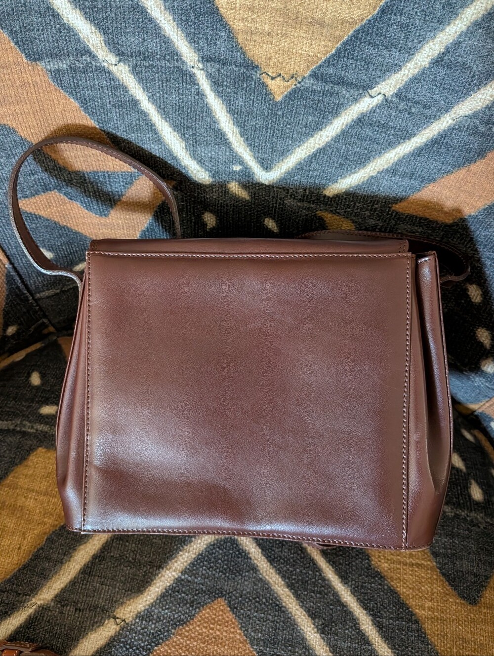 Sale🥳 Vintage BALLY Mini Mahogany Chocolate Leather Crossbody Flap Bag Italy - Picture 2 of 6